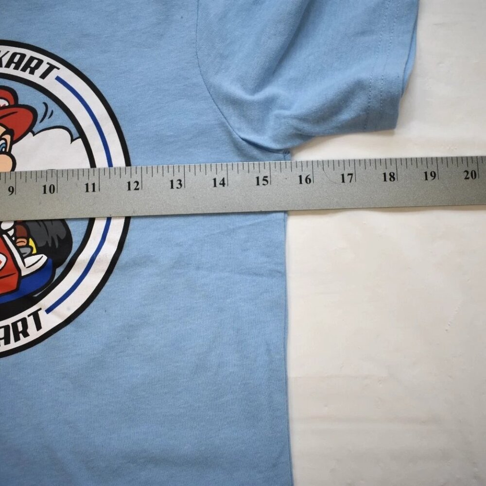 Mario Kart Youth Boys Mario Kart Light Blue Shirt New Small (6/7) - Picture 4 of 6